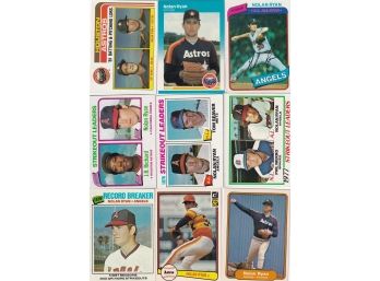 Lot Of 9 Vintage Nolan Ryan Cards