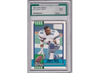 1990 Topps Traded Emitt Smith AGS Graded 9.0 Mint
