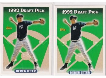 2 1993 Topps Derek Jeter 1992 Draft Pick Rookie Card