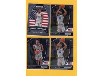 Four 2020 Panini Prizm James Wiseman Rookie Cards