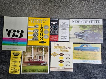 J97 - 1963 Chevrolet Brochure Lot - Corvette - Trucks - Chevy II