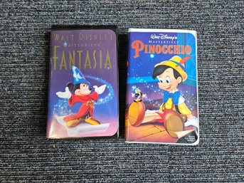 J100 - Disney Fantasia And Pinocchio VHS Tapes