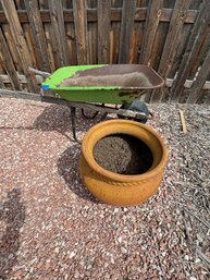 T59 Wheelbarrow And Garden Pot