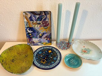 H15 5 Plates And Candle Holder