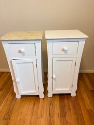H44 (2) White Wooden Cabinets 12x14x29'