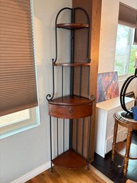 H67 Wooden Metal Corner Stand 13x20x69'