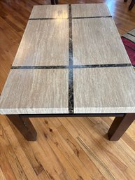 H72 Wood With Faux Stone Insert Table 20x28x70'