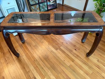 H74 Wooden Glass Sofa Table 16x24x27'