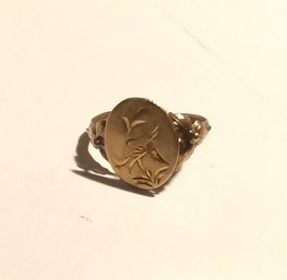 Antique Victorian Child's 16K Gold Adjustable Signet Ring ~ TESTED