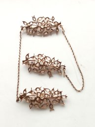 Antique 14k Gold With 67 Diamonds Sweater Pin 12' Length ~ 20.9 Grams  ~ TESTED