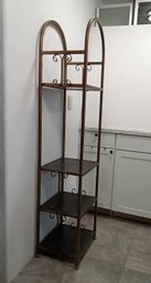 Vintage HEAVY  Wrought Iron Etagere / Display Stand 67.5' Tall