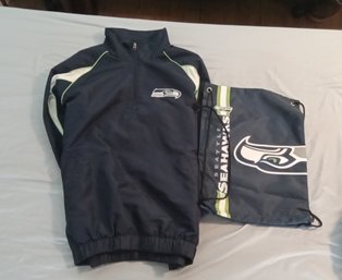 Seattle Seahawks Windbreaker And Bag ~ Bag Looks Never Used