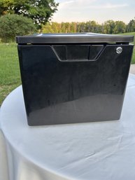 Black Plastic Stackable Filing Drawer Cabinet With Green Hanging File Folders With Lock And Key Lot 2 Of 2