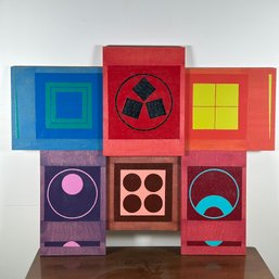 'Circles & Squares' Wood Artwork