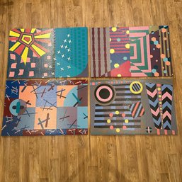 (4pc) Mixed Large Unframed Paintings