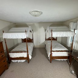Pair Twin 4 Post Canopy Bed Frames