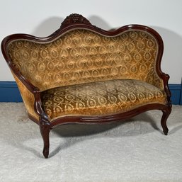 Victorian Carved Wood Gold Settee