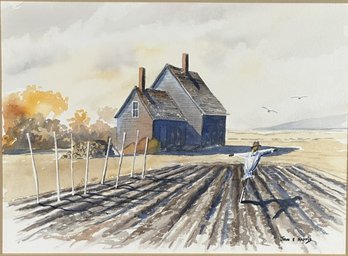 John E Harris (20th Century) Watercolor