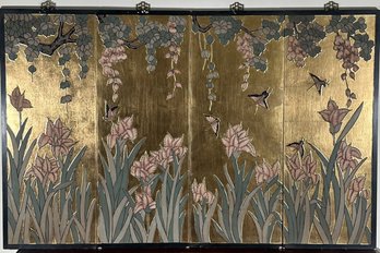 (4pcs) Chinese GiIt Wall Panels