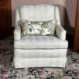 Cream Striped Armchair