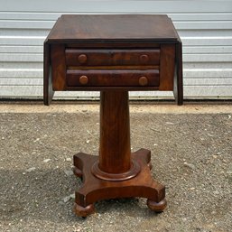 Antique Empire Mahogany Drop Leaf End Table