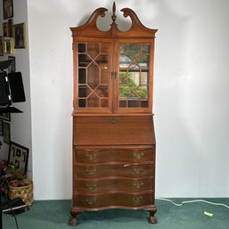 Chippendale Style Serpentine Secretary Desk