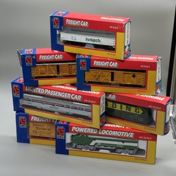 (7pcs) NIB Life-Like Trains HO Scale Model Train Set