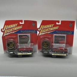 (2pcs) NIB Johnny Lightning Die-cast Anniversary Series Cars