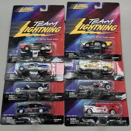 (8pcs) Johnny Lightning 'Team Lightning' Branded Die-Cast Cars
