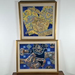 (2pc) Oriental Themed Framed Collages