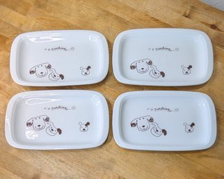 Sousaku 'All My Sunshine' Dog Motif Appetizer Plates (Set Of 4)