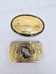 Two Decorative Western-style Belt Buckles - Fish