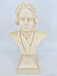 Vintage Alabaster Bust Depicting The Composer Ludwig Van Beethoven