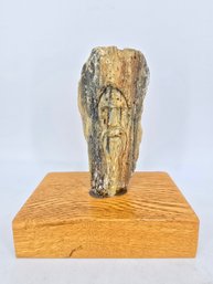 Hand-carved Sculpture, Often Referred To As A 'wood Spirit' Or 'tree Spirit' Face - In Stone / Petrified Wood?