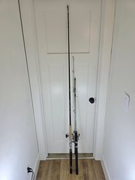 Vintage Fishing Rod And Reel Sets, Likely Used For Saltwater Fishing
