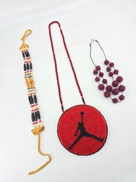 Lot Of Three - Handmade - Native American Style - Beaded Jewelry / Necklaces