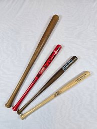 Lot Of Four - Miniature Wooden Baseball Bats - Mariners / Angels - Autographed