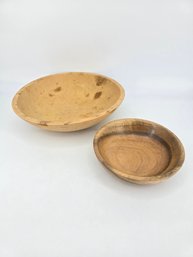 Lot Of Two - Hand-turned - Wooden Bowls