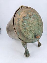 Vintage / Antique - English / British - Brass Coal Bin  Log Scuttle