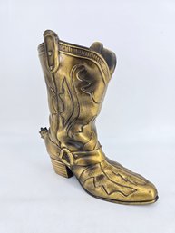 Vintage - Brass - Cowboy Boot - Planter / Vase