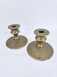 Vintage - Brass - Candle Holders - Floral And Vine Pattern