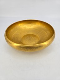 Vintage - Signed - Persian - Brass - Bowl - Lotus / Water Lilly