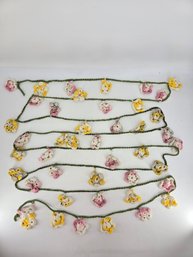 Vintage - Handmade - Crochet - Garland - Flower - Decoration
