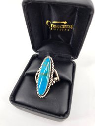 Native American Style - Turquoise - Sterling .925 Silver - Ring - Size 8.5