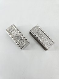 Vintage - Sterling .925 Silver - Napkins Rings Or Matchbox Holder