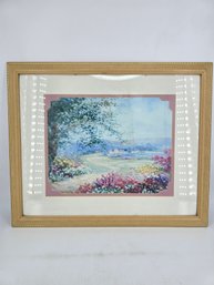 Framed Landscape Print By Nora DeBolt - Colorful Garden Scene -