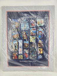 Vintage Art Print - The Windows Of Notre Dame - 22x28