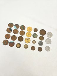 Coin Collection - Lot Of 27 - Silver / Copper / Aluminum  Bronze