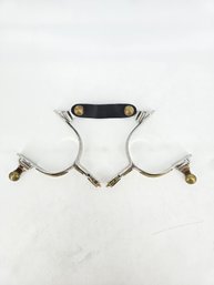 Pair Of Spurs With Decorative Brass Accents