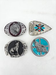 Vintage Belt Buckles - Western / Southwestern / Native American - Wolves  Eagles  Arrowhead